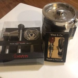 Bar Cocktail Set with Ice Bucket Jigger & Strainer